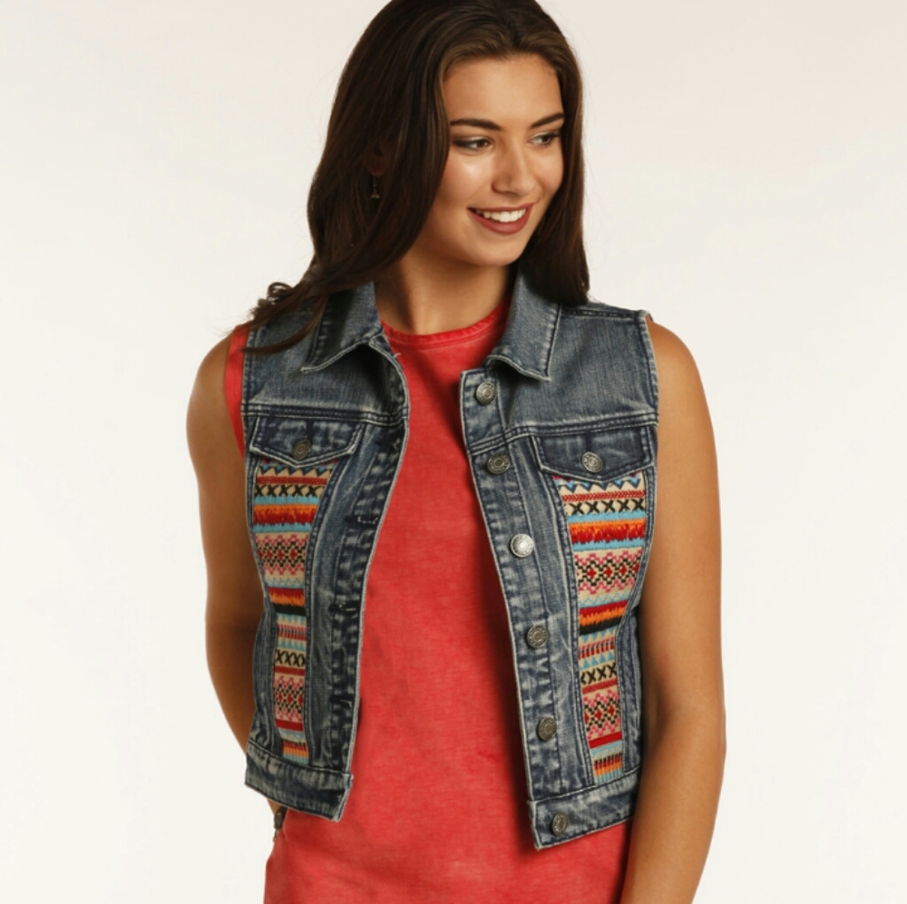 Price ⬇!Rock & Roll Cowgirl Denim/Jean Vest